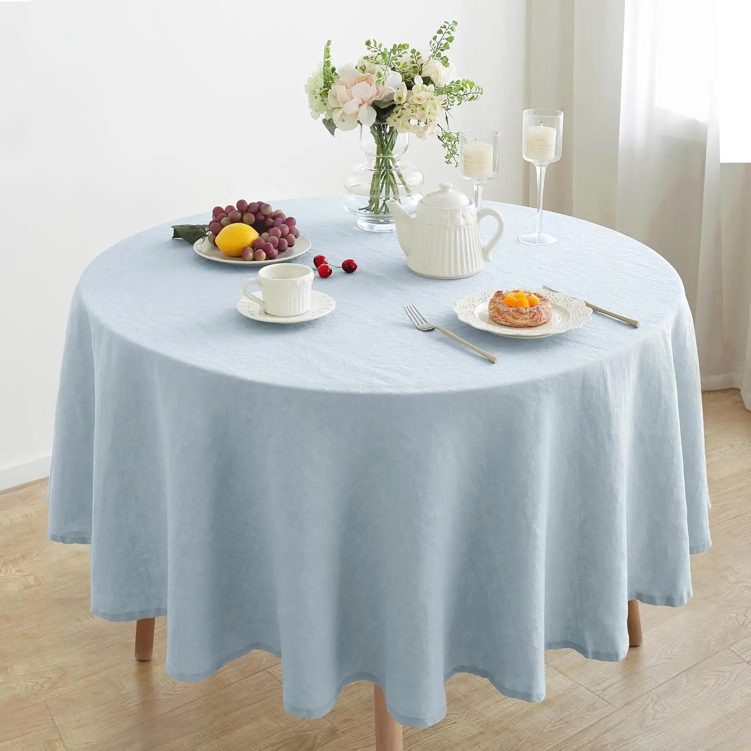Nappe Ronde 100% Lin Français - 15 Couleurs & 10 Dimensions