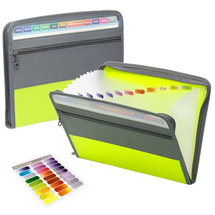 Classeur Accordéon Extensible 13 Poches avec Fermeture Éclair – Organiseur de Documents