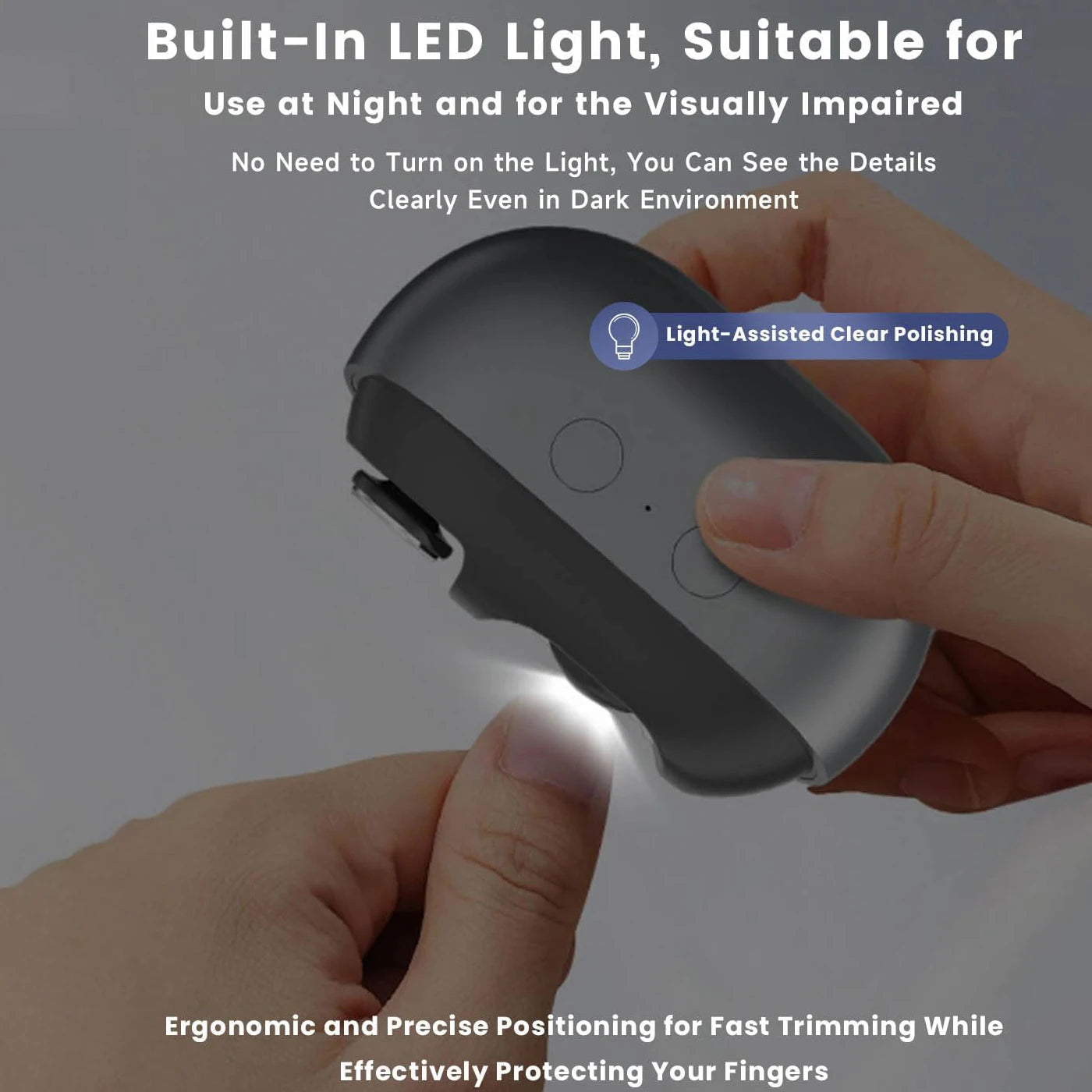 Coupe Ongles Ponceur Électrique Multifonctions à LED