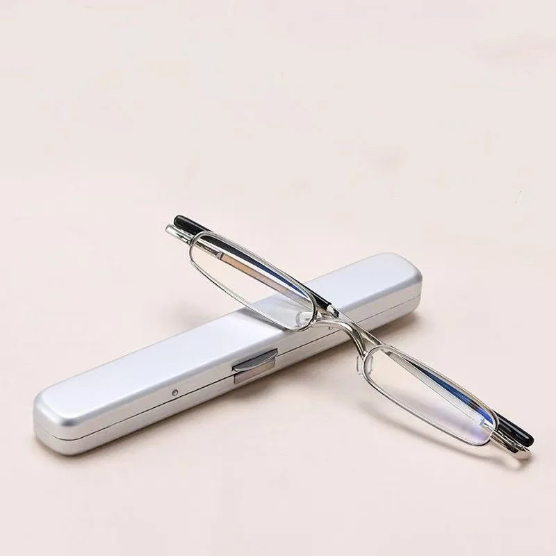Lunettes de Lecture ULTRA SLIM Anti-Lumière Bleue Compactes & Portables – Étui Ultra-Léger avec Pince de Poche