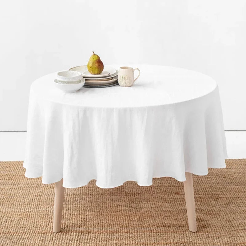 Nappe Ronde 100% Lin Français - 15 Couleurs & 10 Dimensions