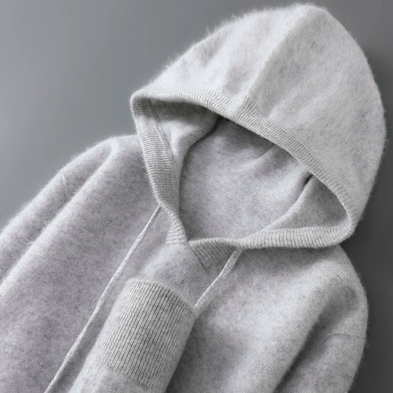 Pull à Capuche 100% Laine Mérinos Homme - 12 Couleurs