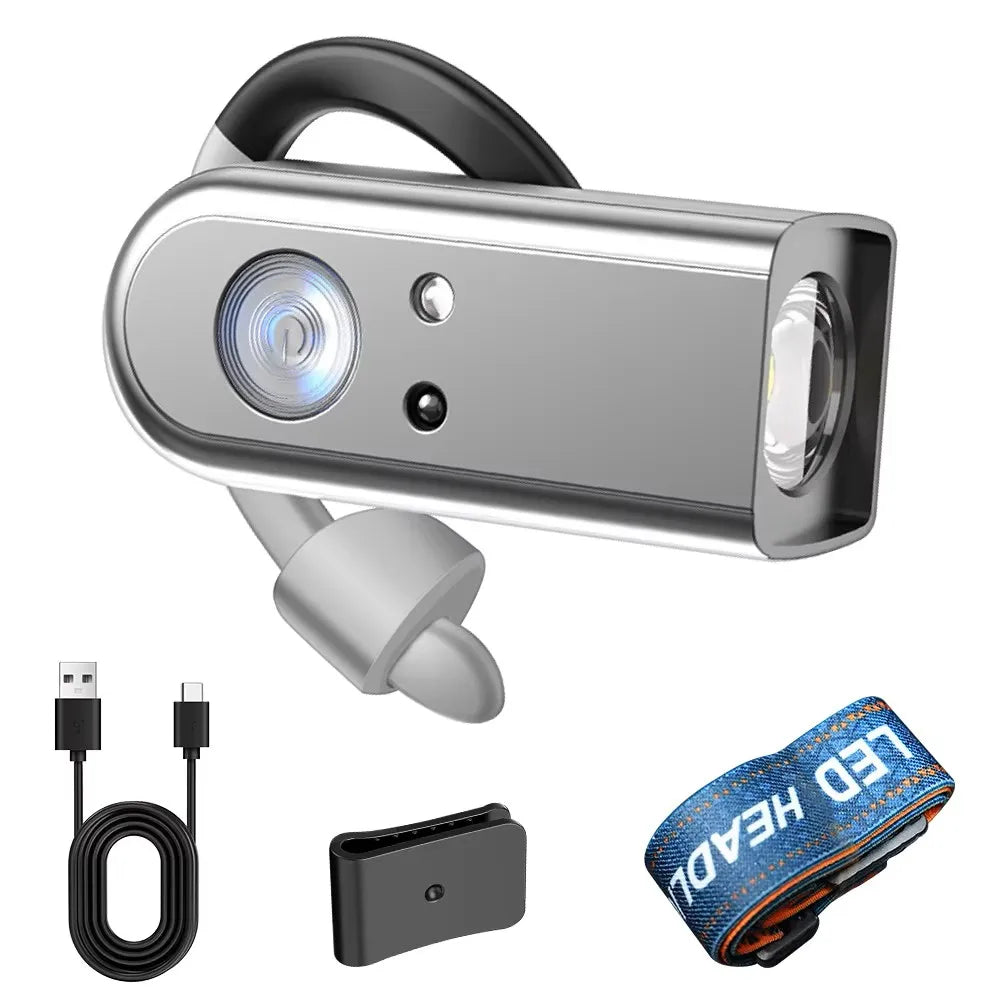 Lampe Frontale LED Rechargeable Détection Mouvement