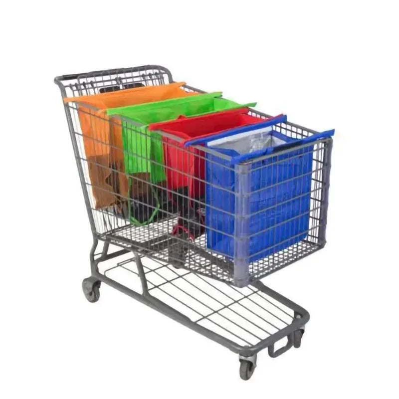 Lot de 4 Sacs de courses réutilisables pour chariot