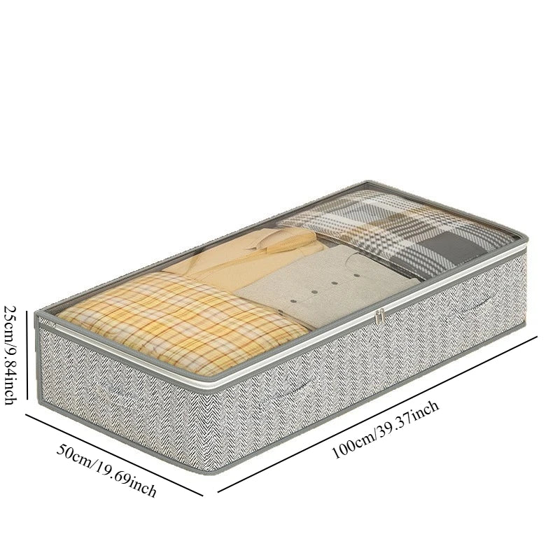 Sac de Rangement Pliable Grand Format – Organisateur Sous Lit pour Vêtements, Couettes et Linge, Chambre et Dortoir