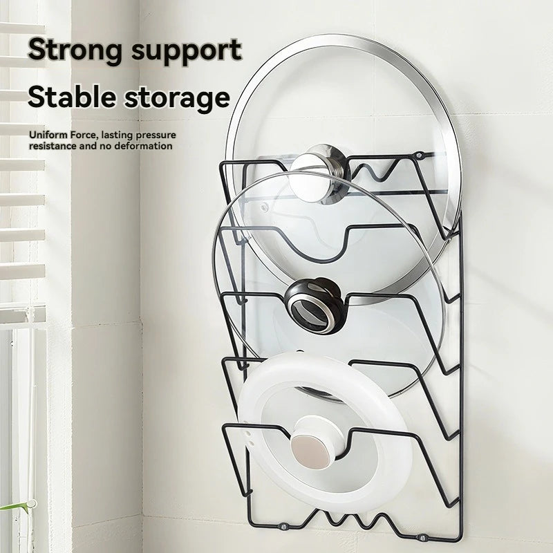 Support Mural Multifonctionnel pour Couvercles de Casserole