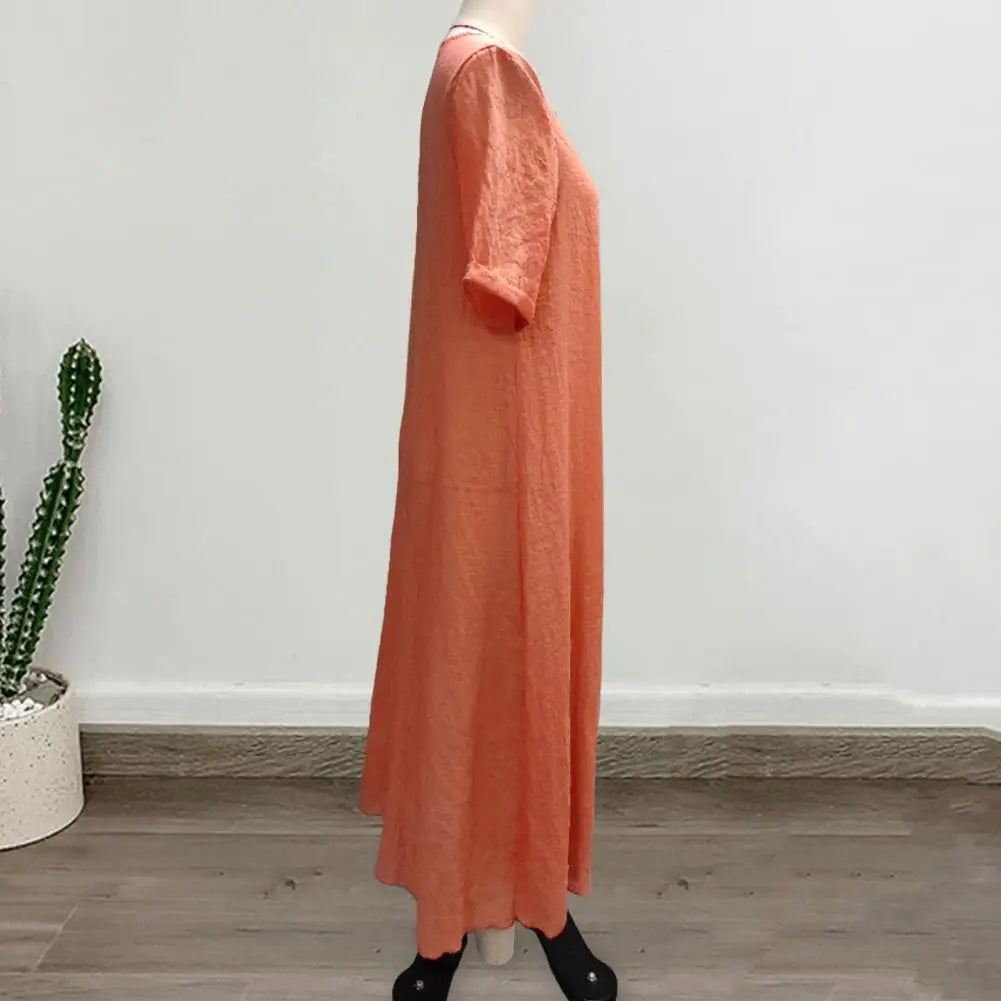 Robe Vintage d'Été en Lin & Coton Fluide et Légère