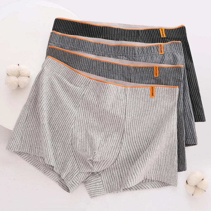Lot de 4 Boxers en Coton à Rayures