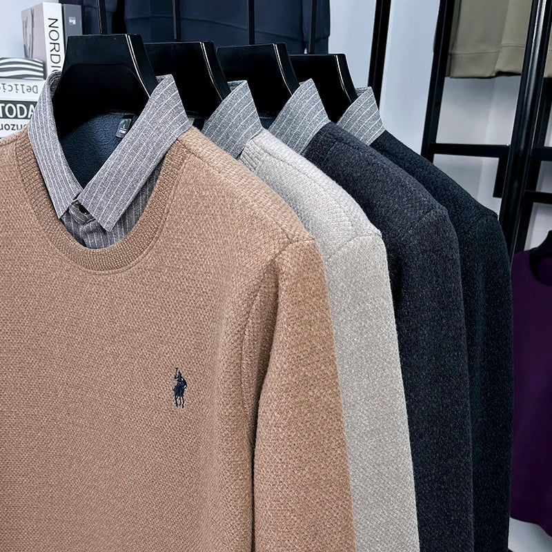Pull Homme Hiver Chaud avec Col polo Intégré