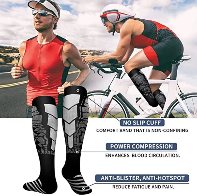 Lot de 2 Paires de Chaussettes de Compression Graduées