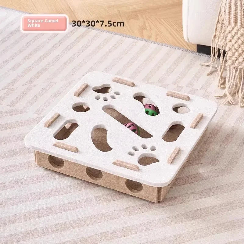 Jouet Puzzle Interactif pour Chat en Feutrine – Jeu de Chasse & Exercice – Balles OFFERTES