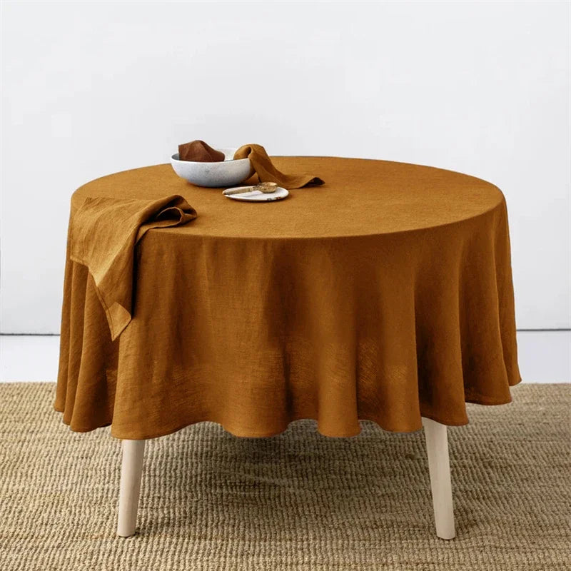 Nappe Ronde 100% Lin Français - 15 Couleurs & 10 Dimensions