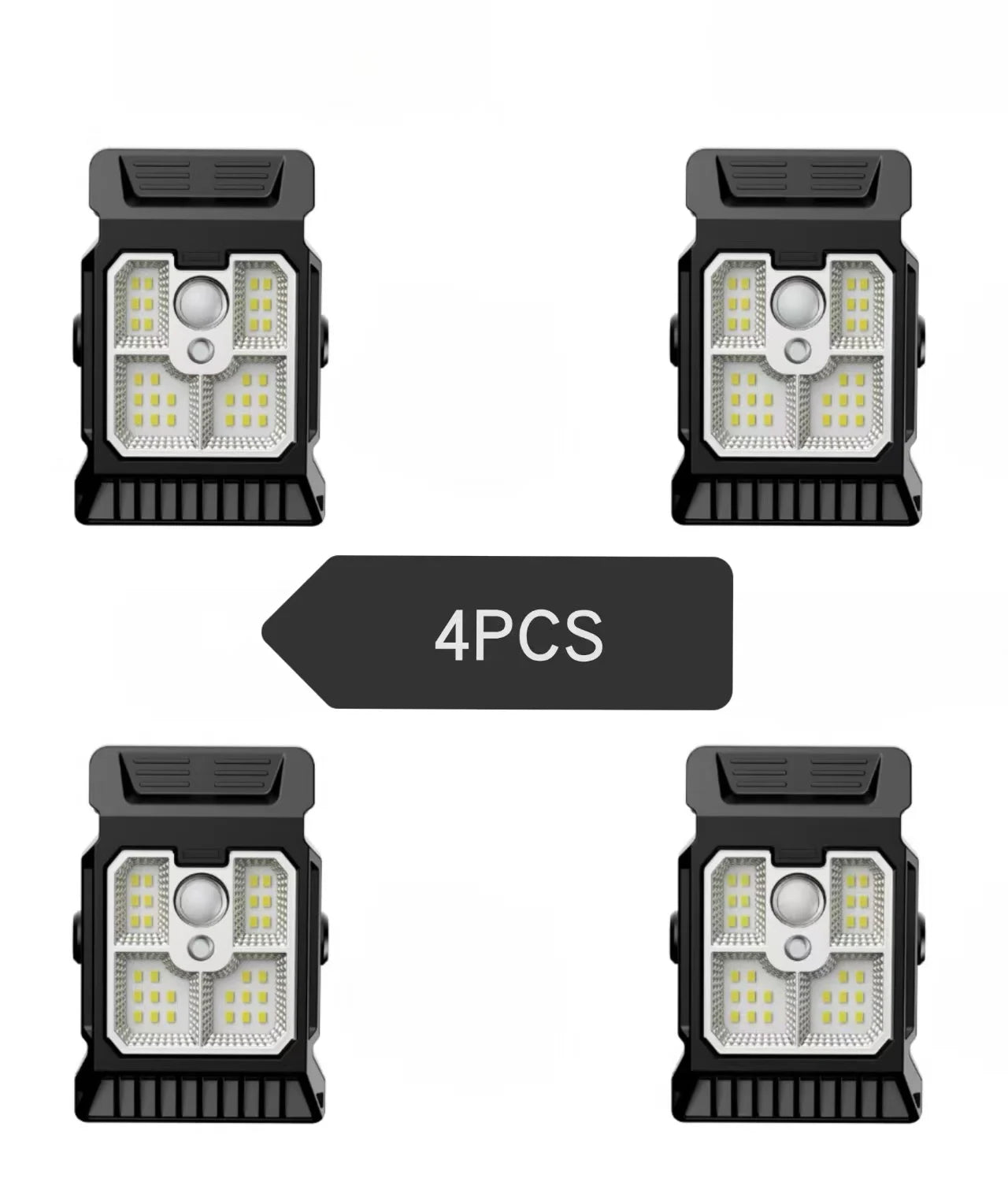 Lot de 4 Lampes Solaires à Clip à Détection de Mouvement
