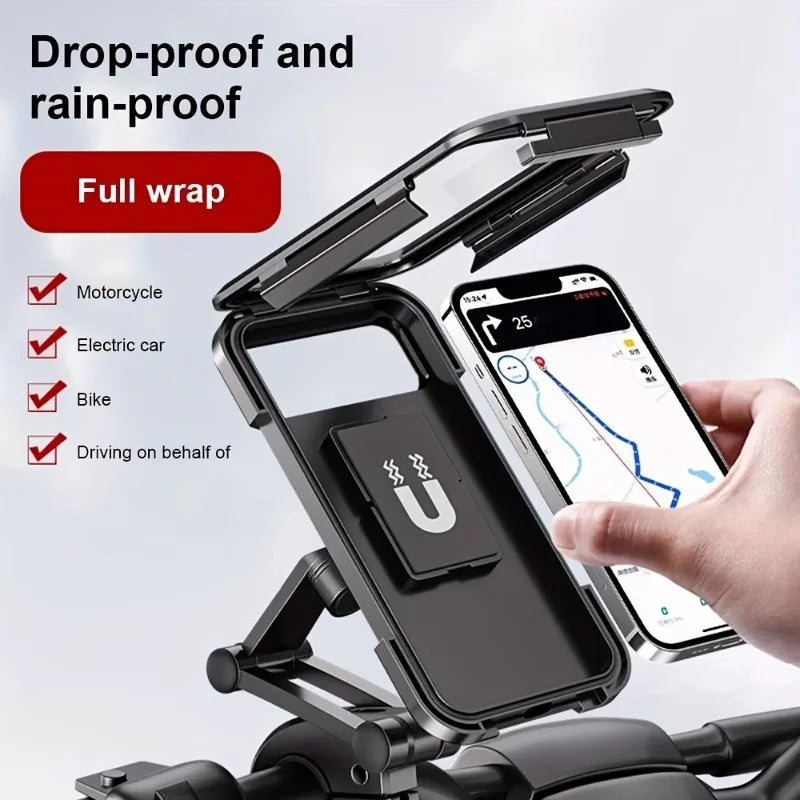 Support Téléphone Étanche Moto et Vélo – Fixation Universelle Rotative 360° pour Smartphone et GPS