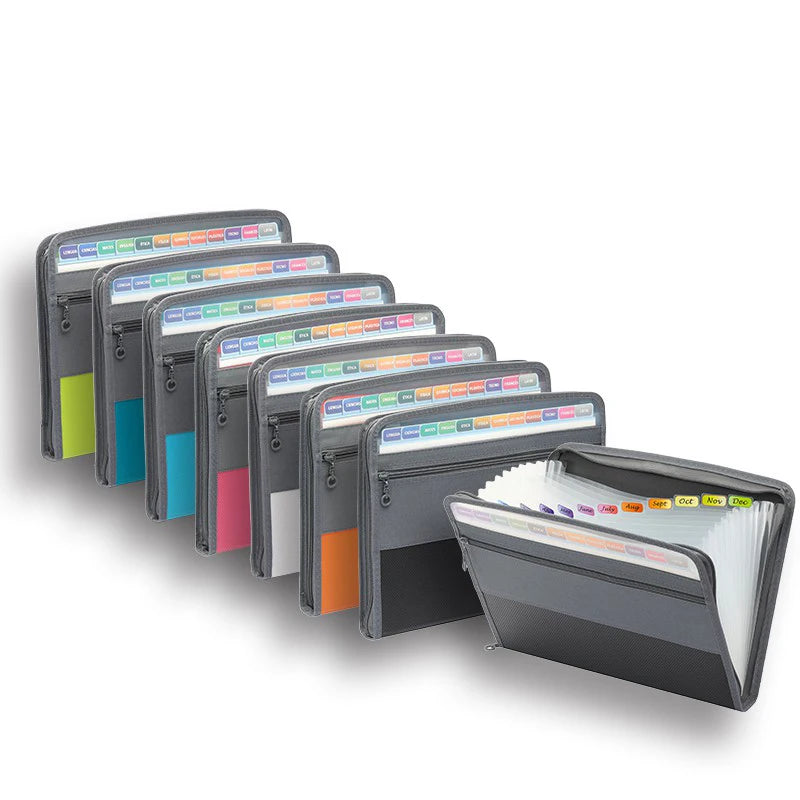 Classeur Accordéon Extensible 13 Poches avec Fermeture Éclair – Organiseur de Documents