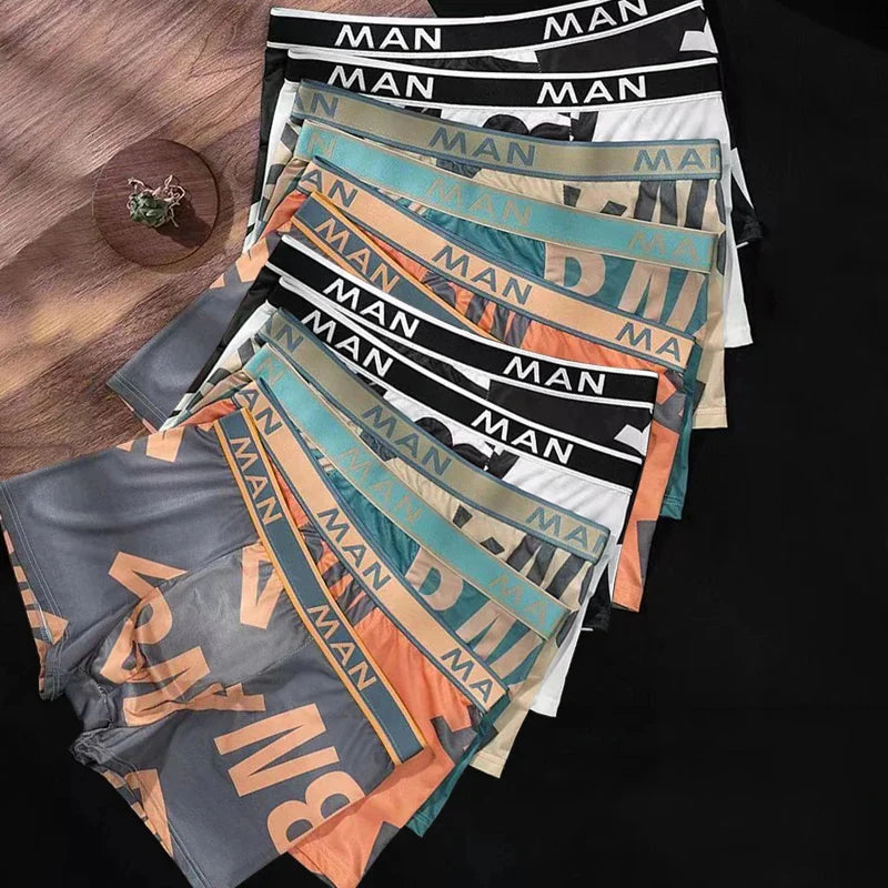 Lot de 12 Boxers en Soie Glacée à écritures