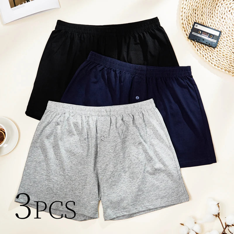 Lot de 3 Boxers Homme en Coton et Élasthanne – Doux, Respirants et Sans Couture