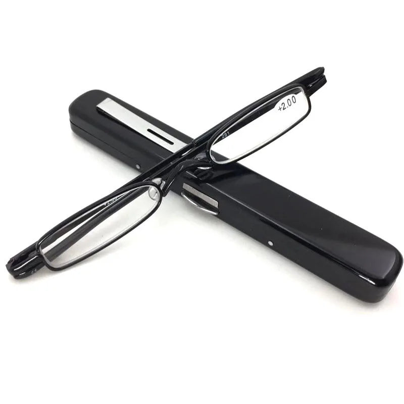 Lunettes de Lecture ULTRA SLIM Anti-Lumière Bleue Compactes & Portables – Étui Ultra-Léger avec Pince de Poche