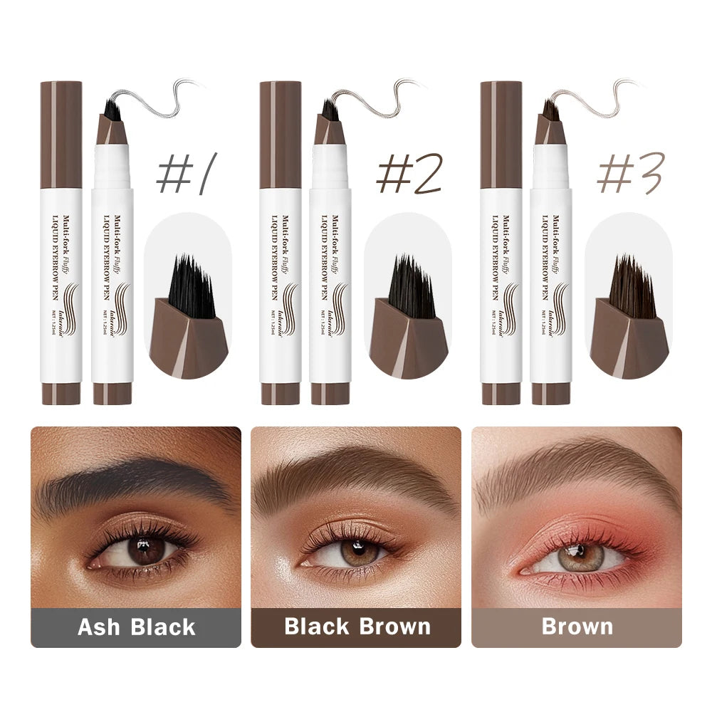Stylo à Sourcils 4D Multi-Pointes Waterproof & Longue Durée