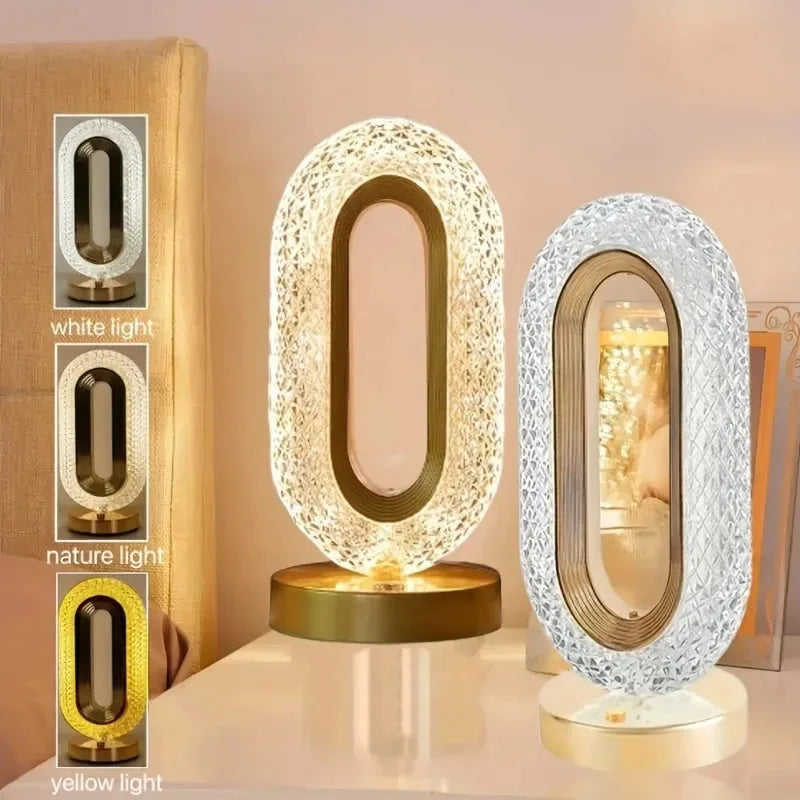 Lampe en Cristal 3D - 3 Couleurs de Lumière & Différentes Luminosités
