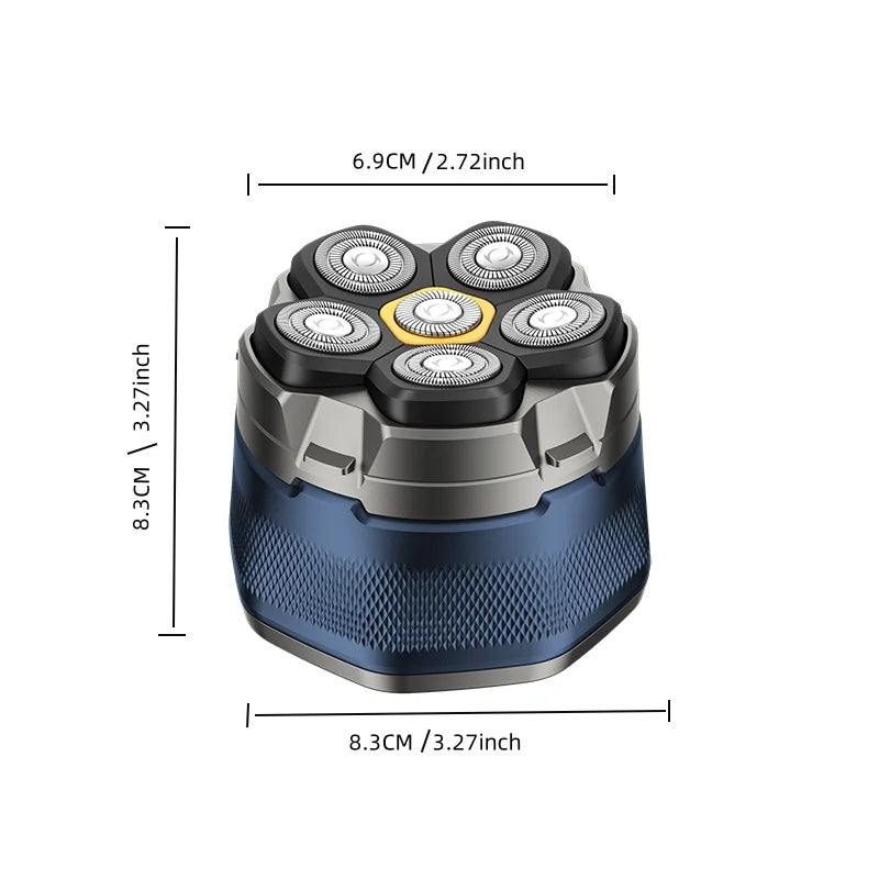 Rasoir éléctrique ergonomique 6 têtes rotatives