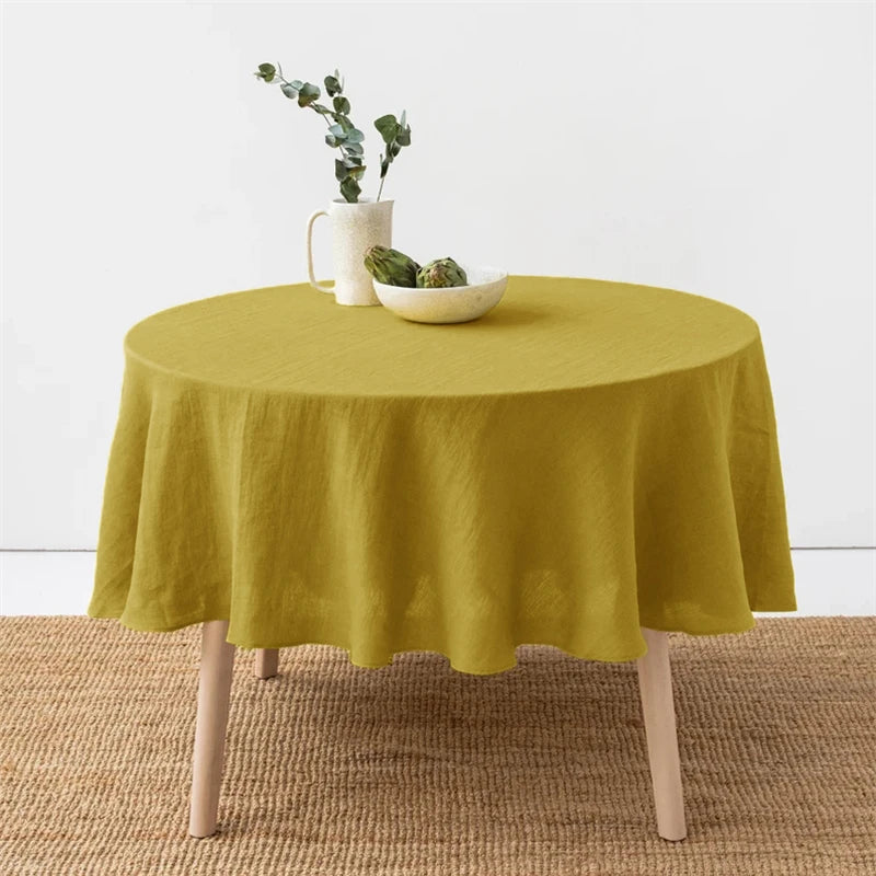Nappe Ronde 100% Lin Français - 15 Couleurs & 10 Dimensions