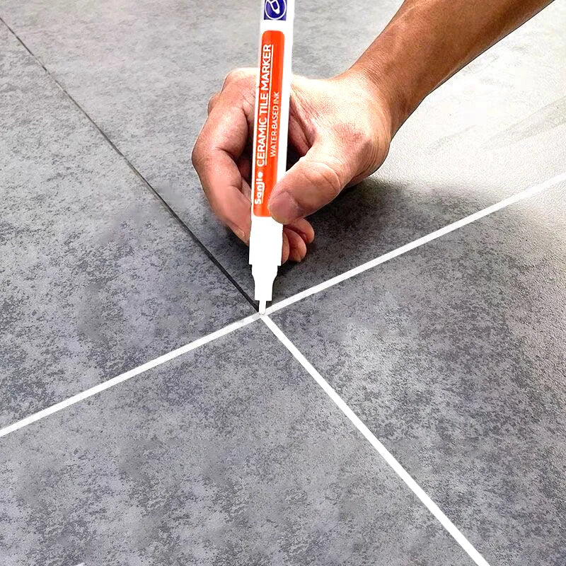 3x Stylo marqueur blanc étanche pour joints de carrelage — retouche mur, sol et salle de bains