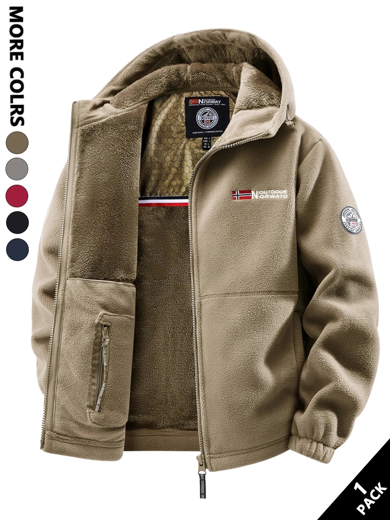 NORWAY - Veste Polaire à Capuche Doublée ULTRA CHAUDE