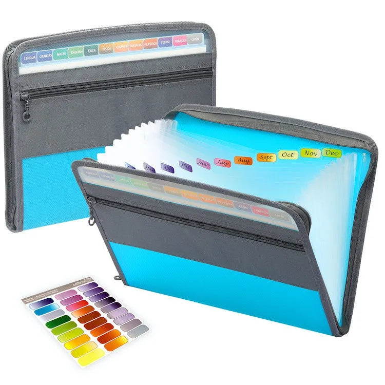 Classeur Accordéon Extensible 13 Poches avec Fermeture Éclair – Organiseur de Documents