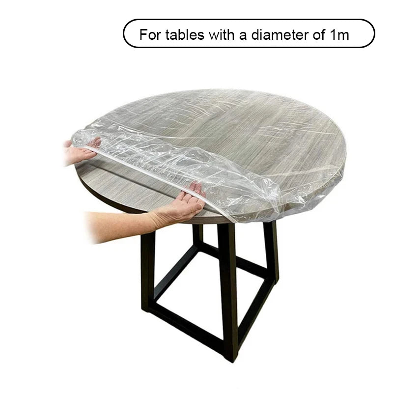 Lot de 10 Nappes Rondes Jetables Transparentes – Imperméables & Anti-Huile – 80 à 140 cm