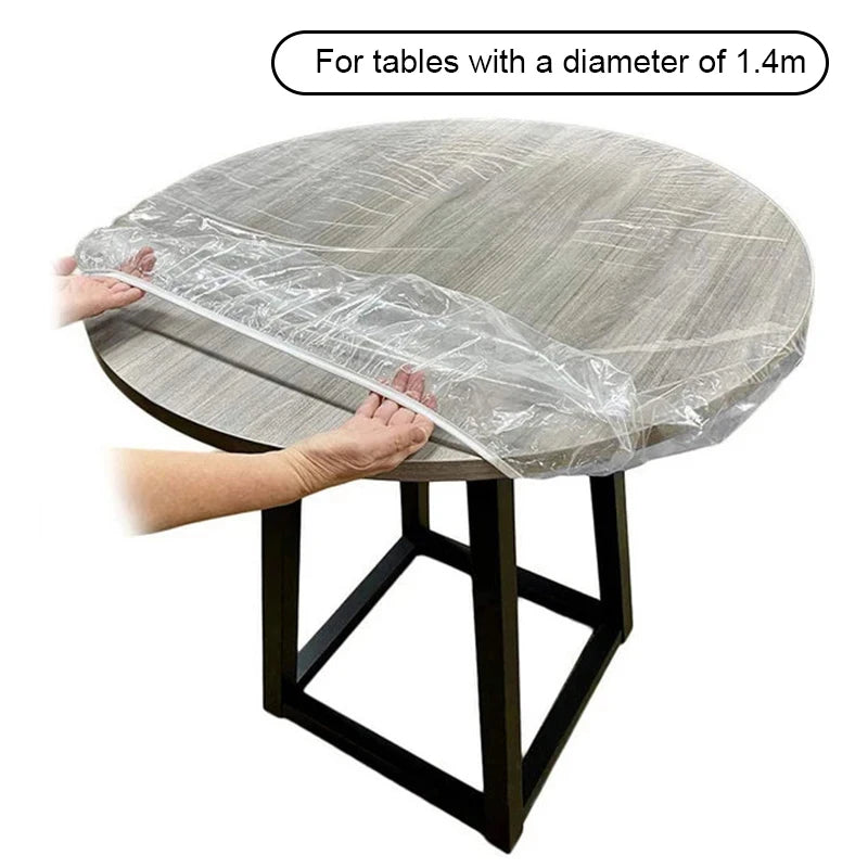 Lot de 10 Nappes Rondes Jetables Transparentes – Imperméables & Anti-Huile – 80 à 140 cm