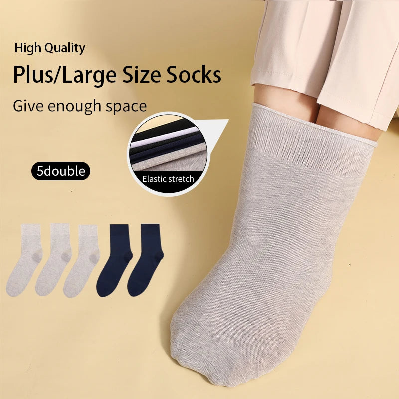 Lot de 5 Paires de Chaussettes Homme Grande Taille 43–50 – Coton Confortable, Bord Souple & Non Oppressant