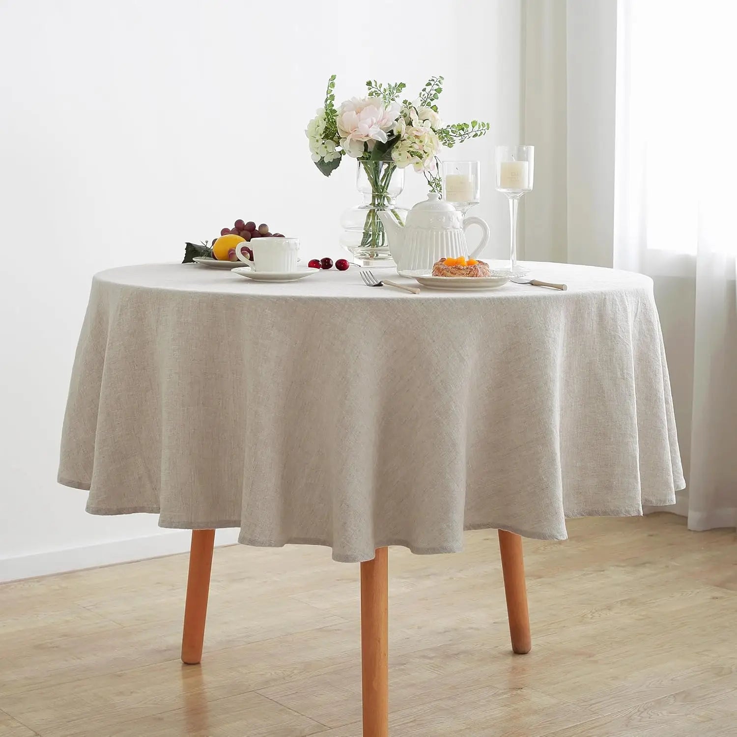 Nappe Ronde 100% Lin Français - 15 Couleurs & 10 Dimensions