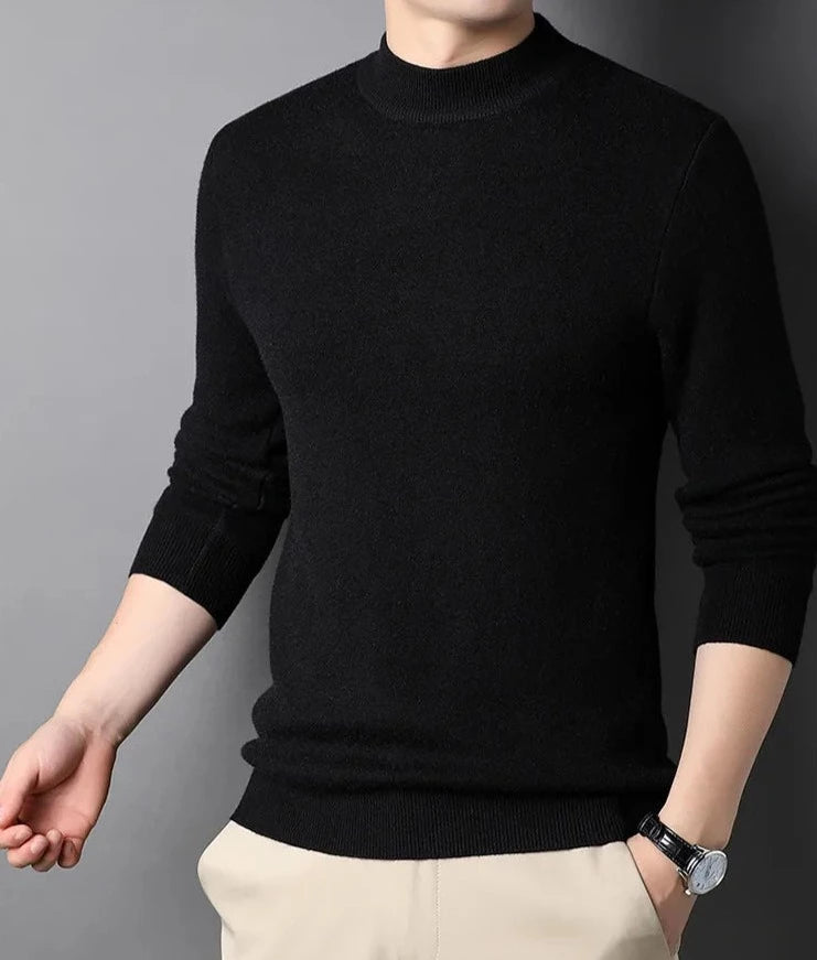 Pull doux col cheminée montant pour homme