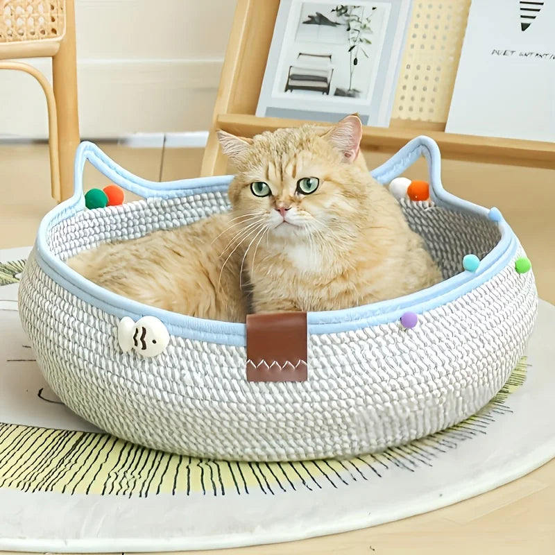 Lit & Griffoir 2-en-1 pour Chat - Jouet avec Balles Colorées pour Chats et Petits Chiens