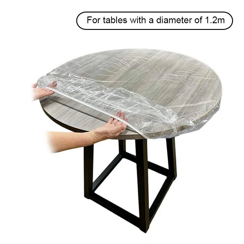 Lot de 10 Nappes Rondes Jetables Transparentes – Imperméables & Anti-Huile – 80 à 140 cm