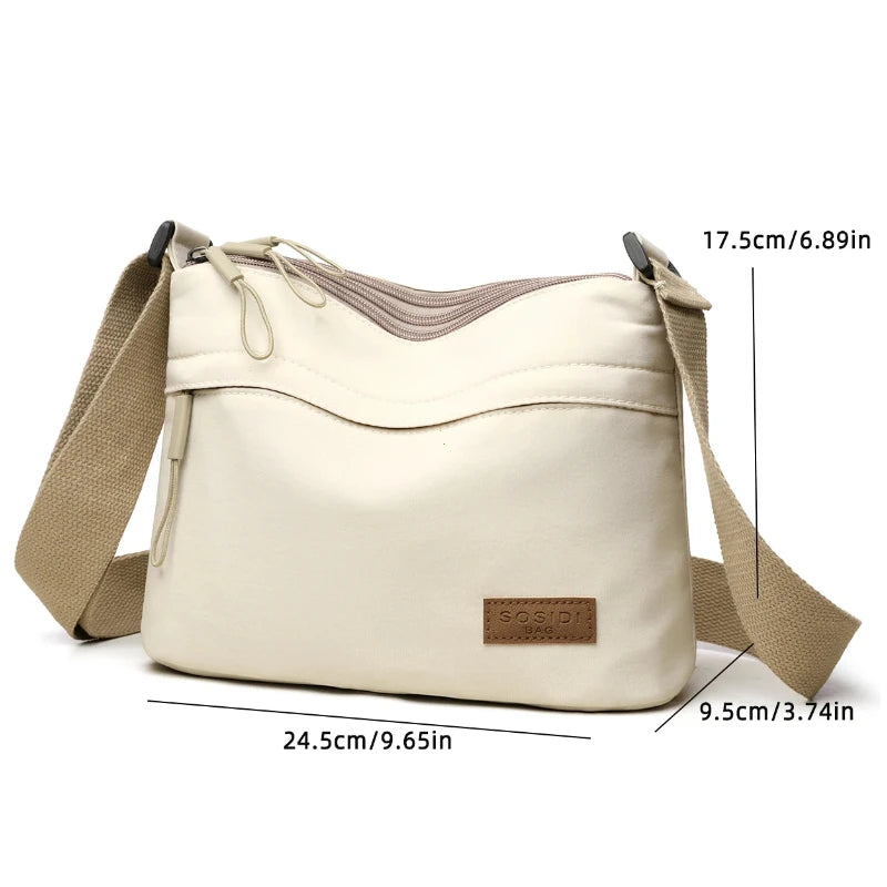 Sac Bandoulière Femme Toile – 3 Grandes Poches