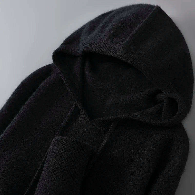 Pull à Capuche 100% Laine Mérinos Homme - 12 Couleurs