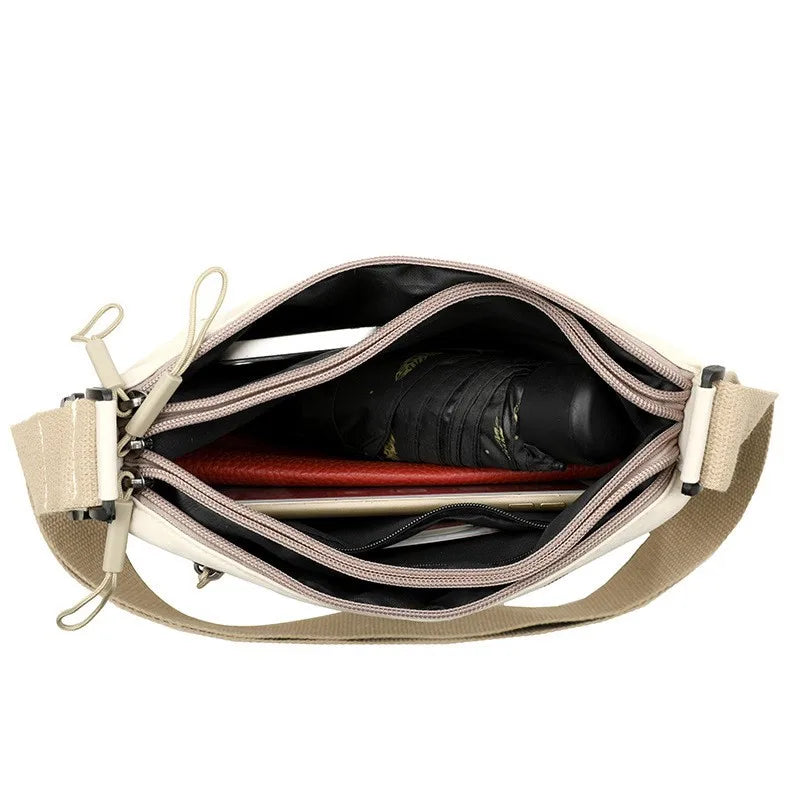 Sac Bandoulière Femme Toile – 3 Grandes Poches