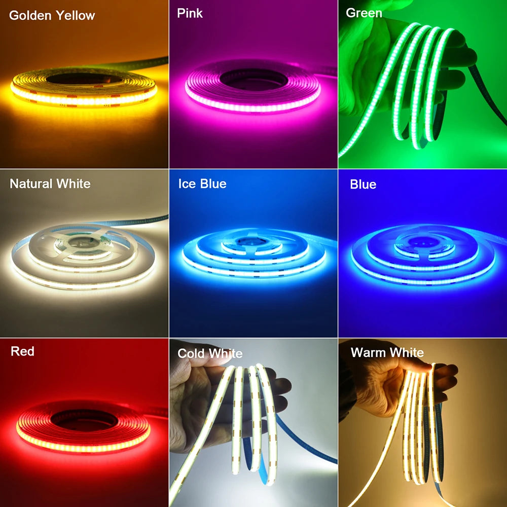 Bande 320 LED COB 5V avec Capteur de Mouvement, Flexible & Rechargeable USB – 8 Couleurs & 5 Tailles