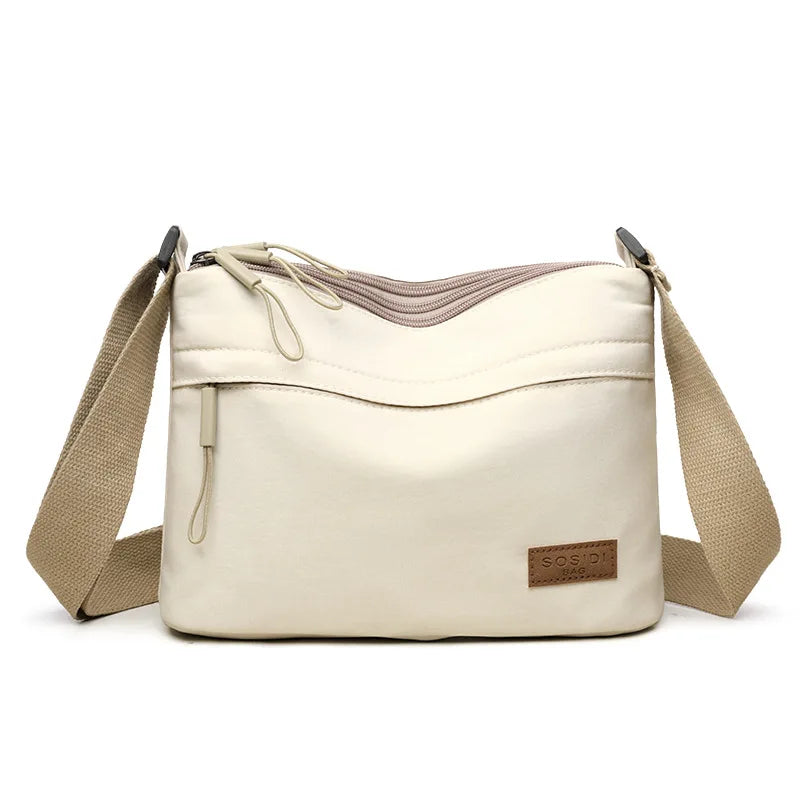 Sac Bandoulière Femme Toile – 3 Grandes Poches
