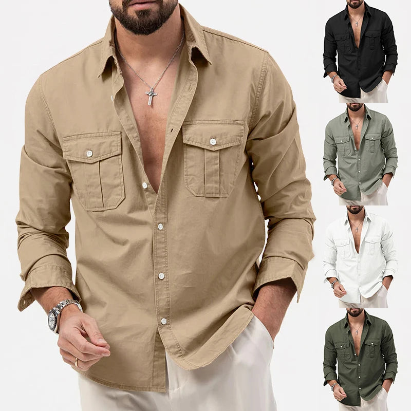 Chemise multi-poches décontractée et respirante