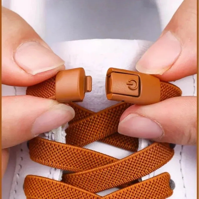Lacets Élastiques Sans Nœuds 100CM avec Fermoirs Rapides Pour Baskets et Chaussures – 16 Couleurs