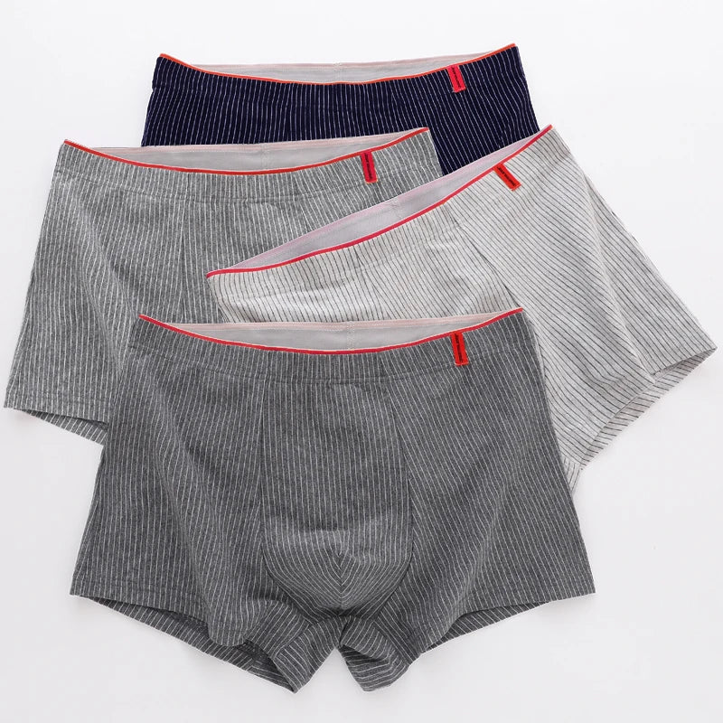 Lot de 4 Boxers en Coton à Rayures