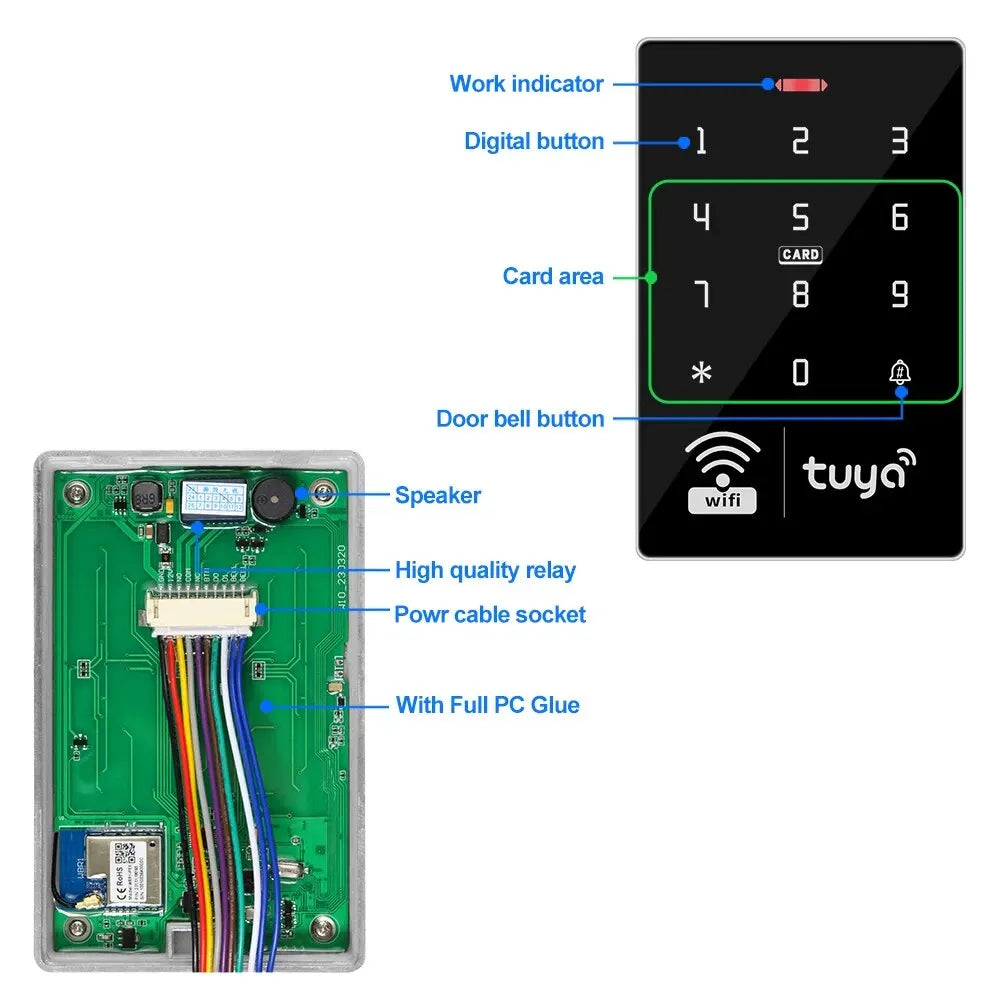 Serrure de porte intelligente S10W Tuya - 10 Badges OFFERTS