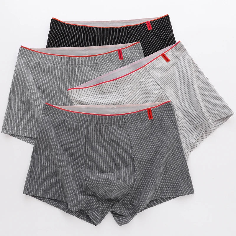Lot de 4 Boxers en Coton à Rayures