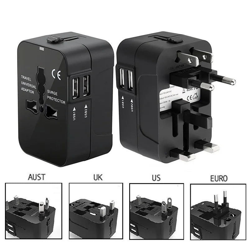 Prise Universelle avec Double USB — Idéal pour voyages