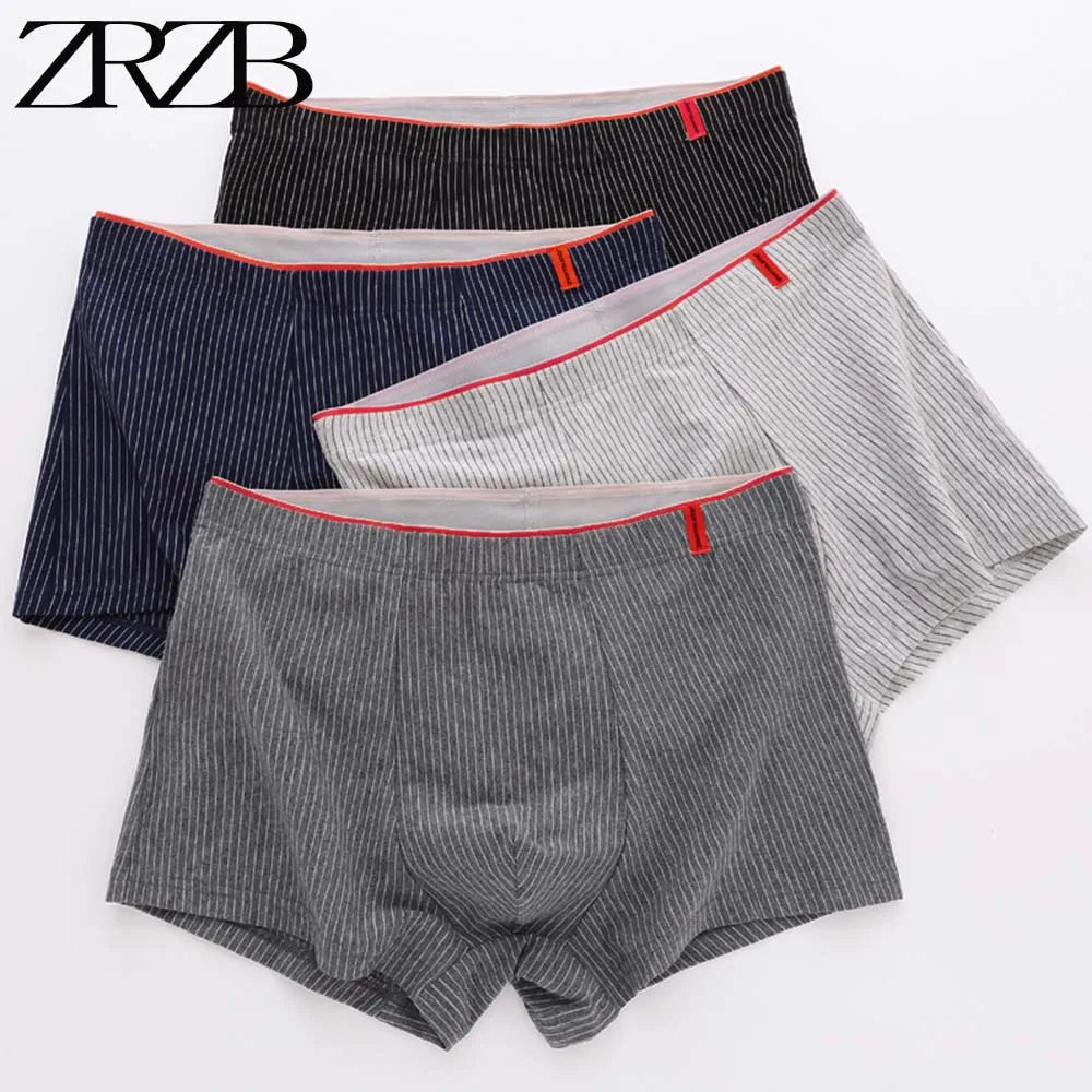 Lot de 4 Boxers en Coton à Rayures