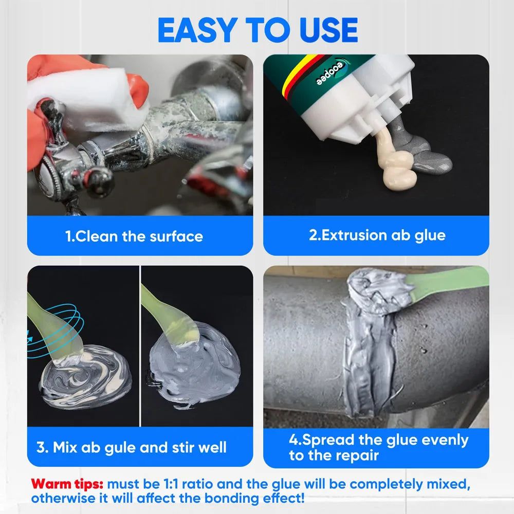 Colle de Réparation Métallique AB 2 ACHETÉES = 1 OFFERTE - Soude Instantanément