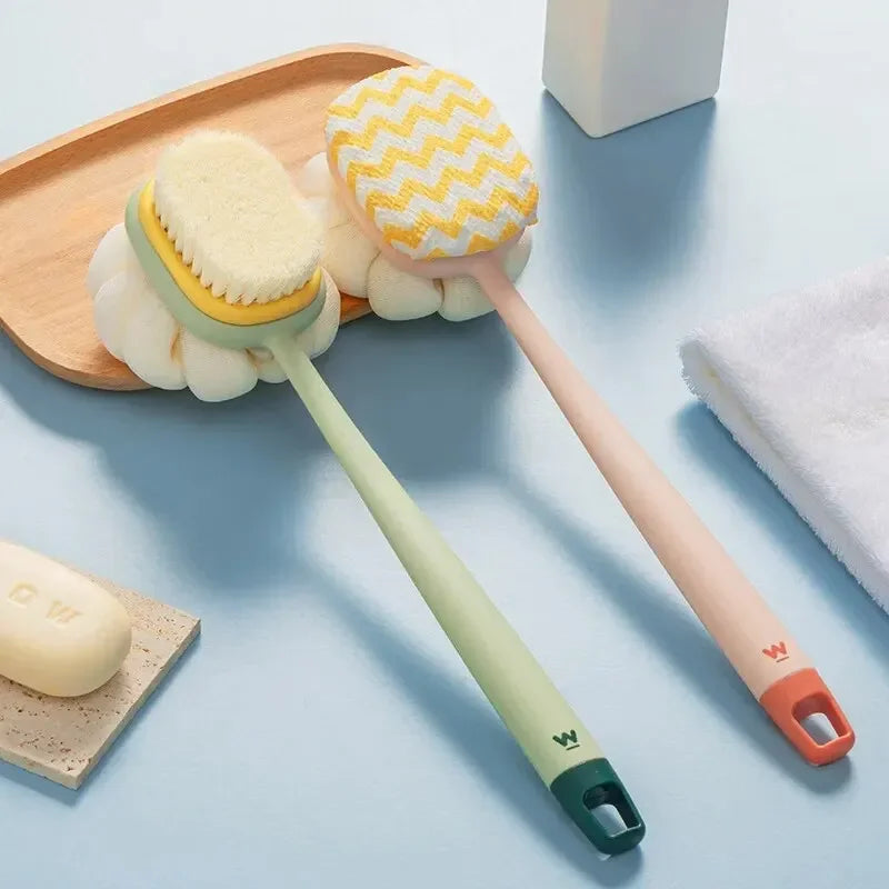Brosse 2 en 1 Brosse & Fleur de Douche pour Dos à Long Manche - Nettoie & Exfolie